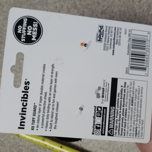 Invincible Plush Dog Toy w/ Squeaker - Picture 3 of 5